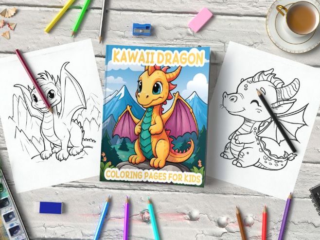 Kawaii Dragon Coloring Pages For Kids