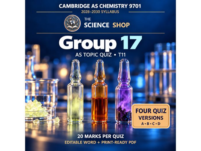 Group 17 | Cambridge AS Chemistry 9701 | 4 Revision Quizzes