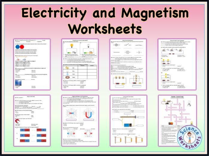 Electricity and Magnetism - Worksheets, Unit Bundle | Printable PDF & Digital