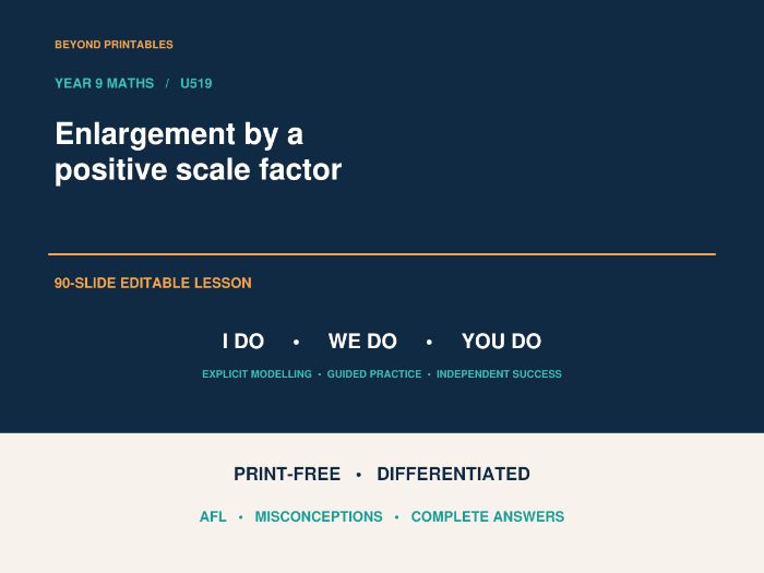 Enlargement: Positive Scale Factors | I Do, We Do, You Do | Year 9 Maths | Print Free