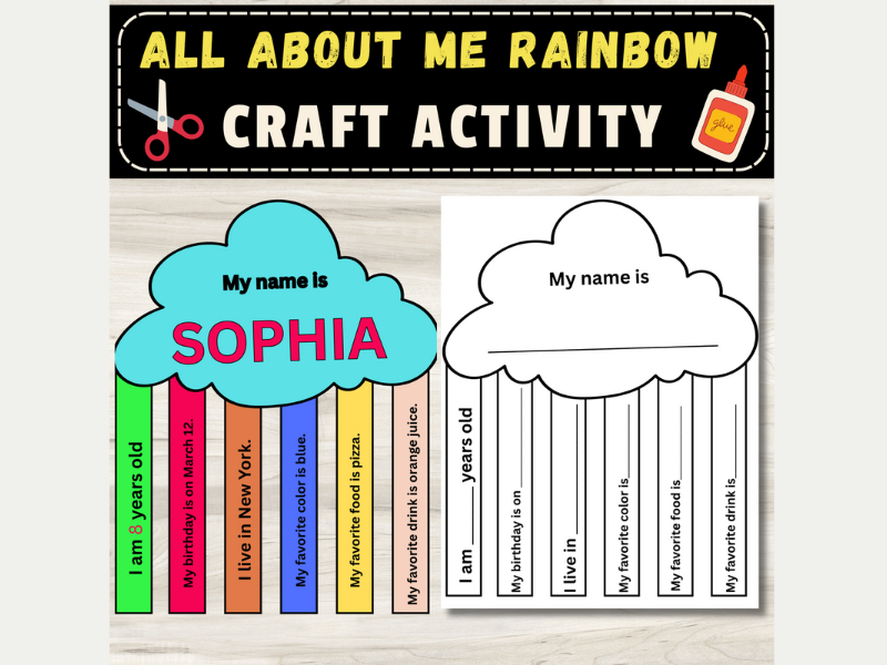 All About Me Rainbow Craft | Back to School & Start of the Year Writing Activities