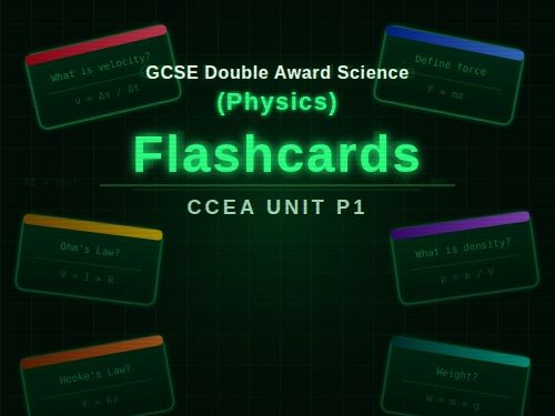 CCEA DAS: Physics P1 year 11 complete Flash cards  (144 cards)