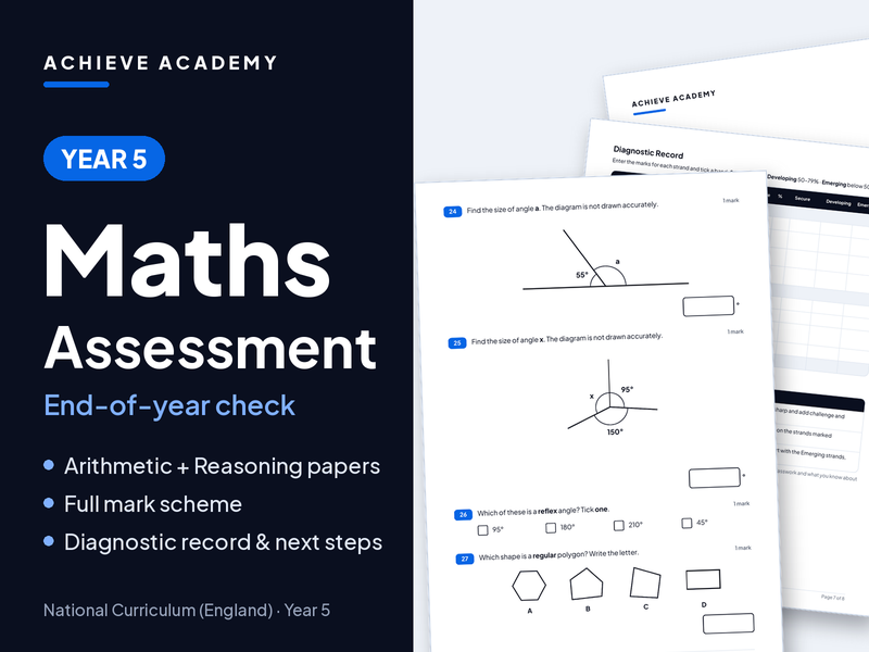 Year 5 Maths Assessment – End-of-Year Test with Mark Scheme