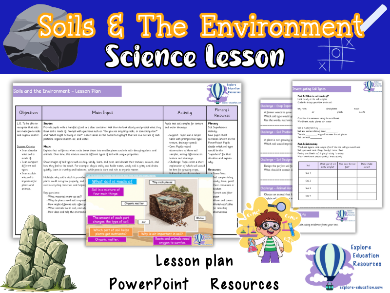 Soils and the Environment - KS2 Science - Outstanding Lesson with PowerPoint and Worksheets