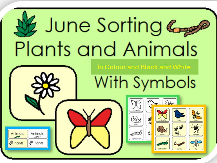 June Sorting Cards: Plants and Animals