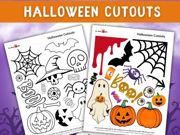 Halloween Cutout Craft Templates for Preschool and Kindergarten | Printable Halloween Activity