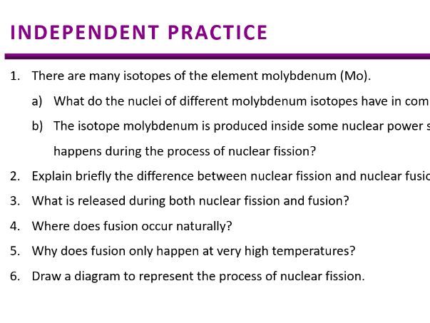 Nuclear fission and fusion GCSE Physics