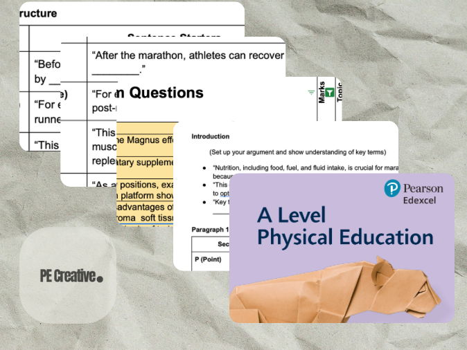 A-Level PE Exam & Coursework Support Bundle (Edexcel)