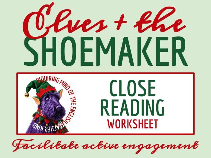 "The Elves and the Shoemaker" by the Brothers Grimm Close Reading Analysis Worksheet