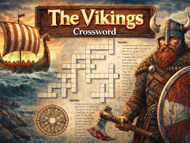 Vikings colour-in crossword