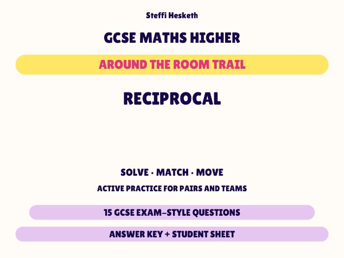 GCSE Higher Maths Reciprocal | Around the Room Trail
