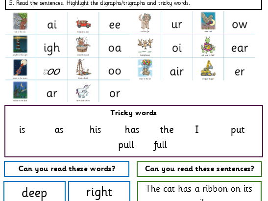 Little Wandle Phonics Homework sheets Reception Spring 2 Week 1-5