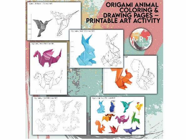 Low-Poly / Origami Animal Coloring & Drawing Pages – Printable Art Activity