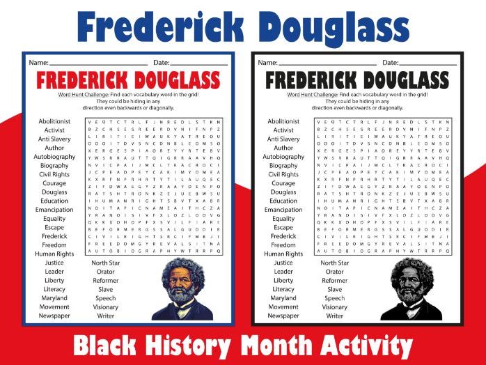 Frederick Douglass Word Search | Black History Month Activity | Civil Rights