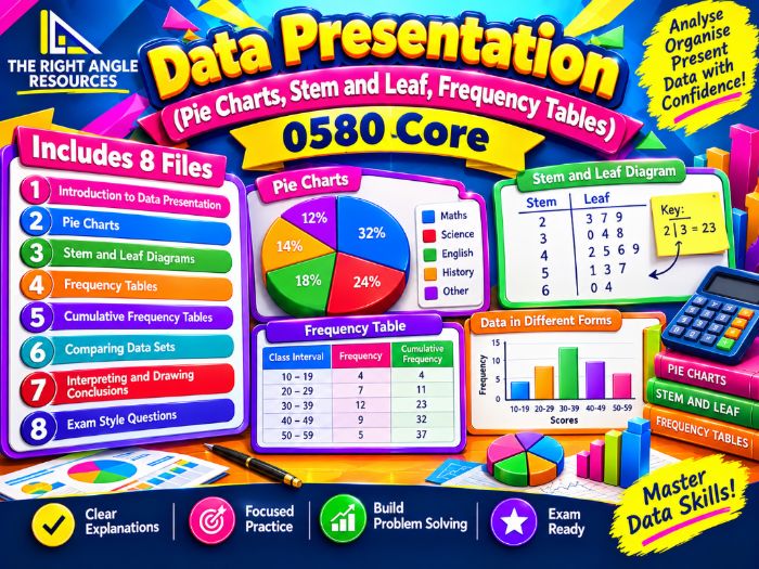 Data Presentation (pie charts, stem and leaf, frequency tables) GCSE/ IGCSE 0580 Core