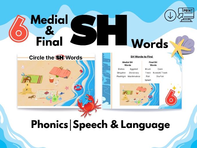 Medial & Final SH Words-Speech&Language|Phonics