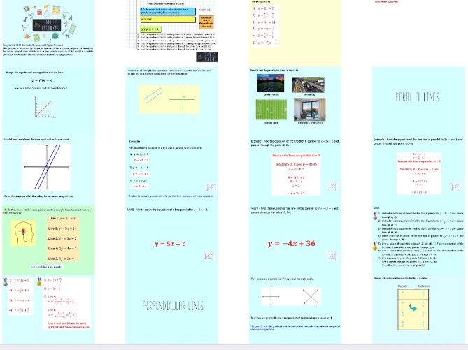 Straight Lines Graphs - Maths GCSE Higher PowerPoint Lessons Resource Bundle