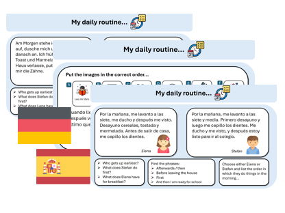 Daily Routine (German & Spanish) - Ready-to-teach