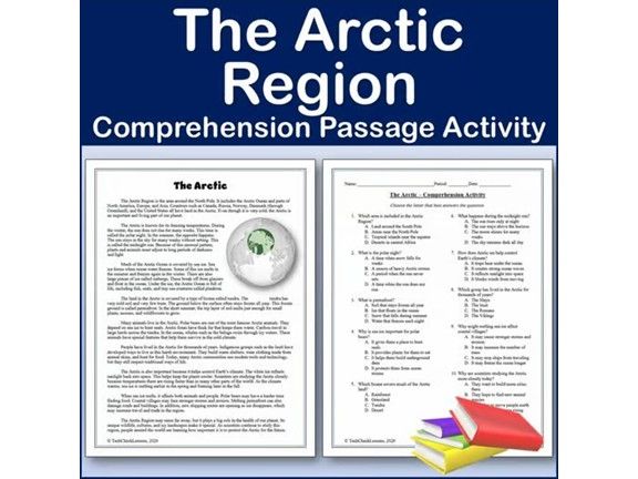 The Arctic - World Regions Reading Comp Passage & Activity | Editable