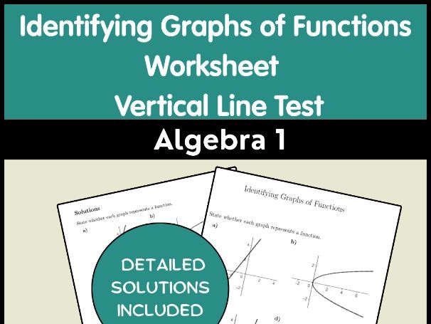 Identifying Graphs of Functions Worksheet | Vertical Line Test | Algebra 1