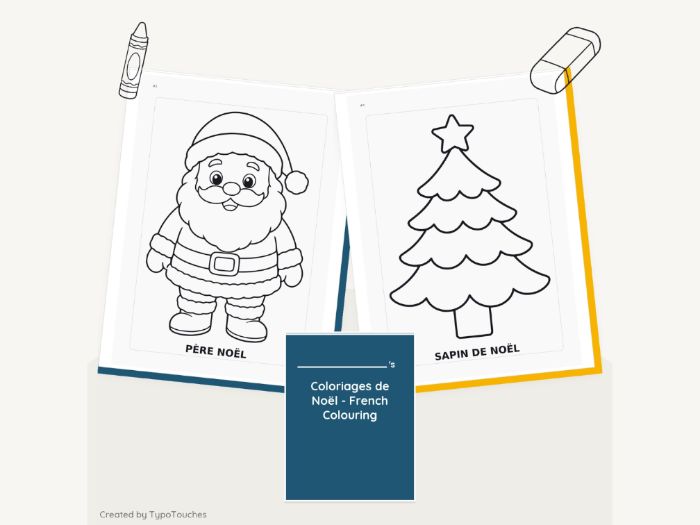 Coloriages de Noël - French Colouring | 26 pp