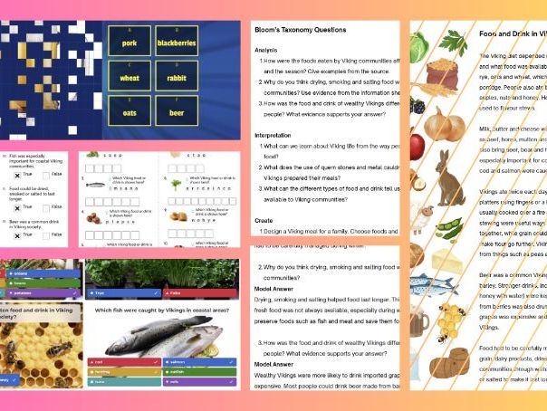 KS2 Vikings - Food and Drink Activities Pack