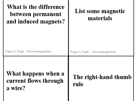 GCSE Physics Unit 7 - Magnetism and Electromagnetism Flashcards (AQA 1-9 Combined Science)