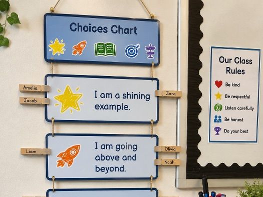 Classroom Behaviour Chart - Perfect for name pegs!