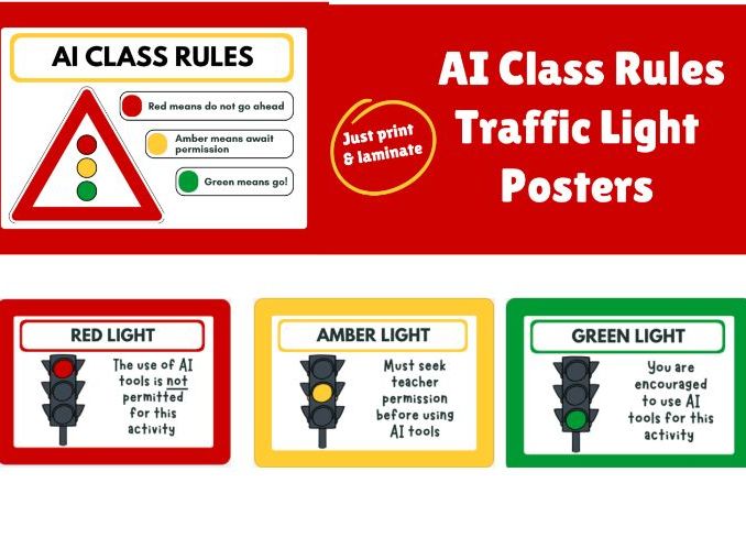 AI Classroom Rules Display Posters