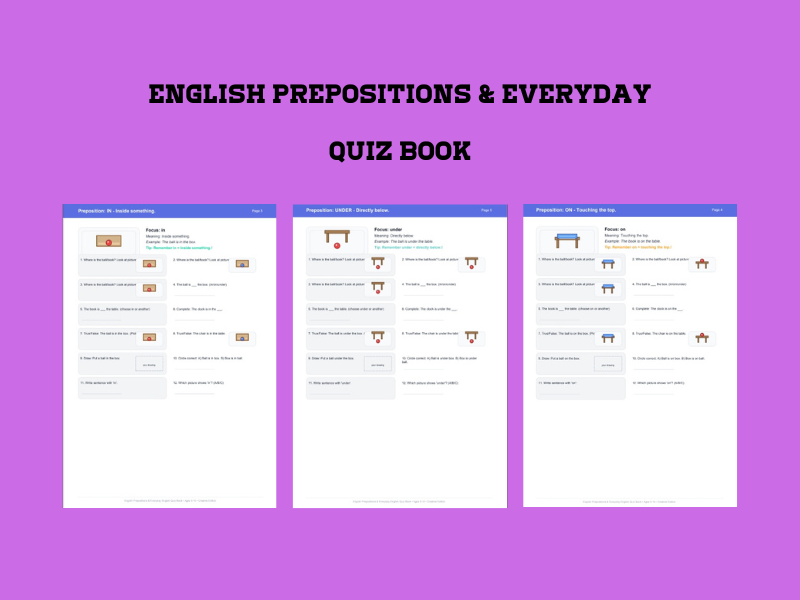 English Prepositions & Everyday Quiz Book