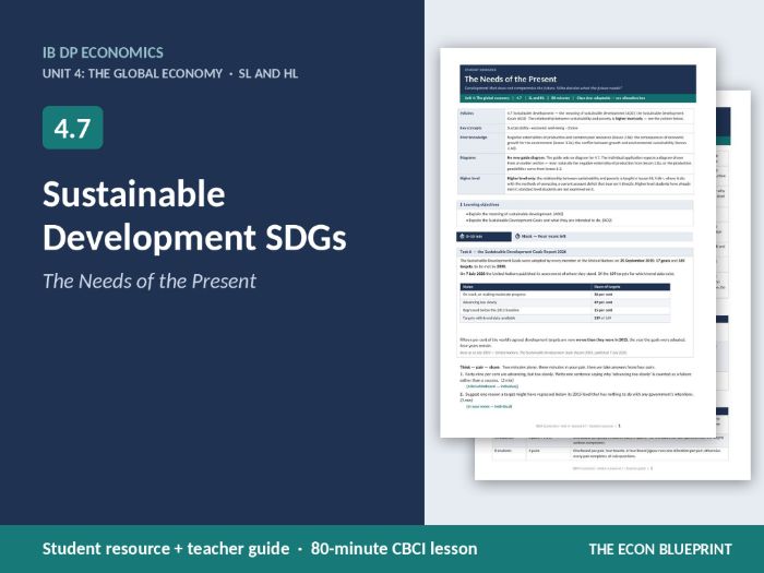 IB Economics 4.7 Sustainable Development SDGs | CBCI