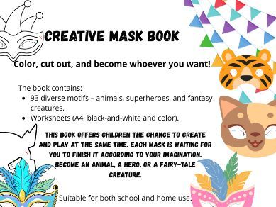 93 Printable Masks Pack | Animal, Superhero & Fantasy Craft Coloring Pages