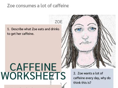 Caffeine Worksheets (Healthy Eating) UK