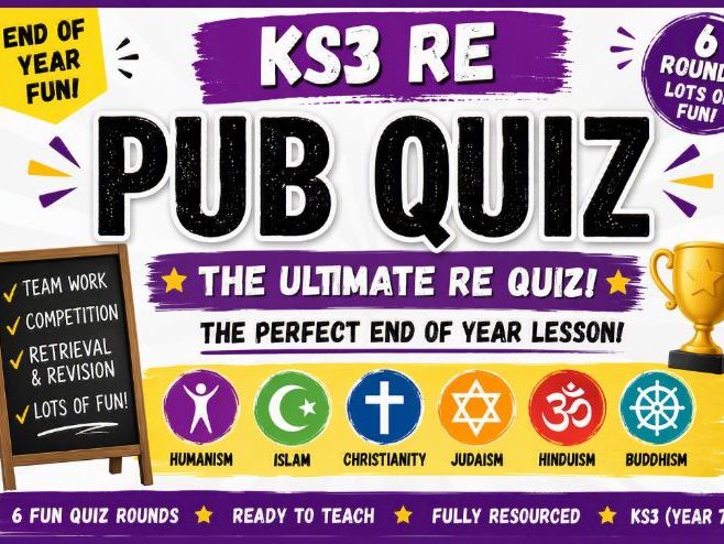 KS3 RE End of Year Quiz Lesson – Religious Education Pub Quiz (Fun Final Lesson)