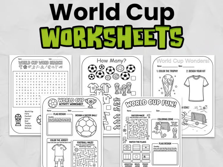 World Cup Activity Pack | Football Worksheets & Colouring Pages | Primary Printable