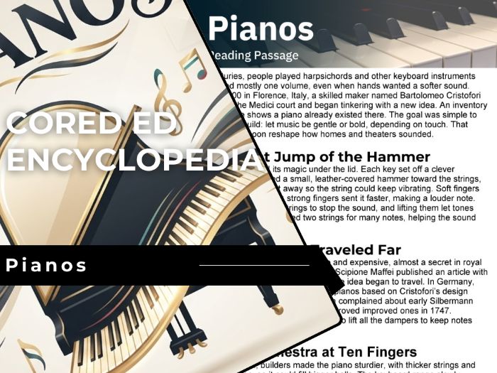 Pianos Reading Comprehension Passage - Cored Ed Encyclopedia