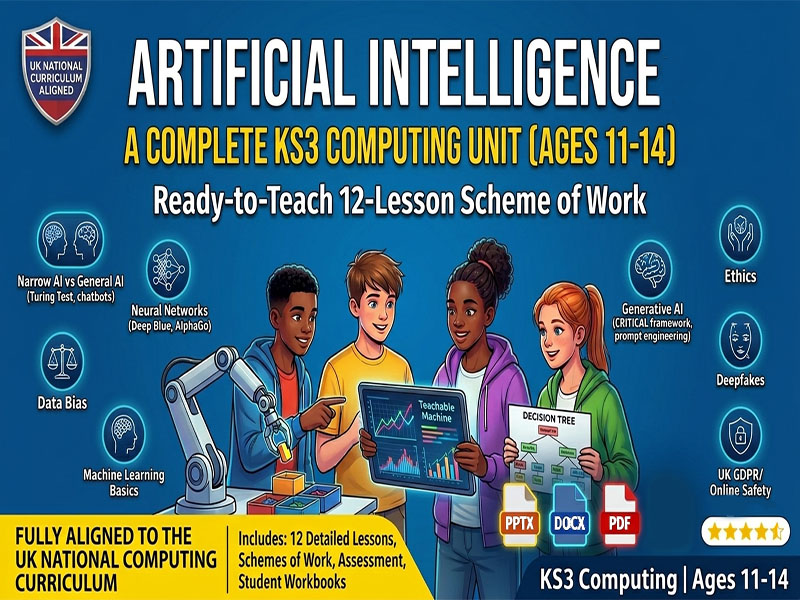 Artificial Intelligence KS3 Unit: 12 Lessons -Zero Prep