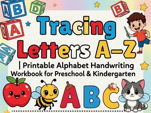 Tracing Letters A-Z | Printable Alphabet Handwriting Workbook for Preschool & Kindergarten