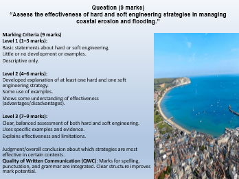 AQA GCSE Geography Swanage and coastal hard and soft engineering strategies