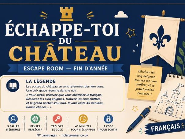 French Escape Room (Key Stage 3 / Lower Middle School)