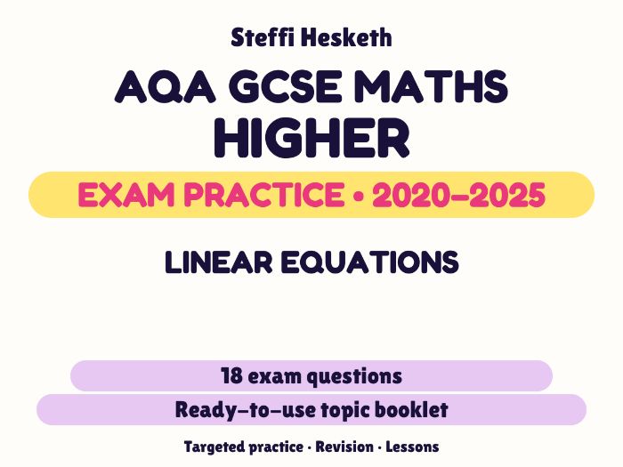 AQA GCSE Maths Higher: Linear equations Exam Questions | 2020-2025