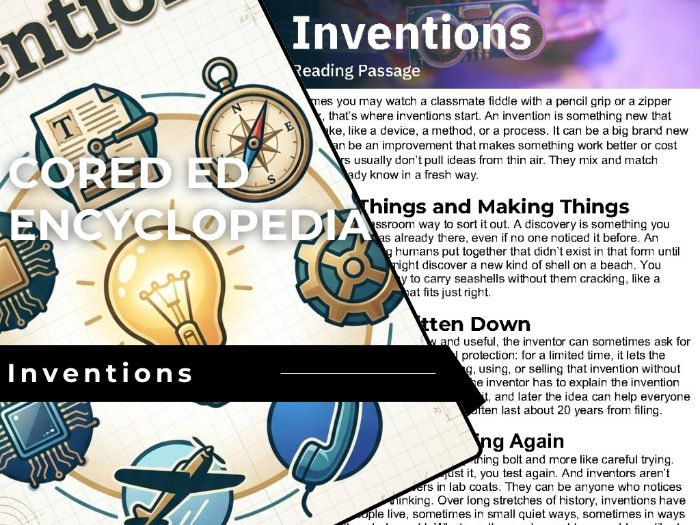 Inventions Reading Comprehension Passage - Cored Ed Encyclopedia