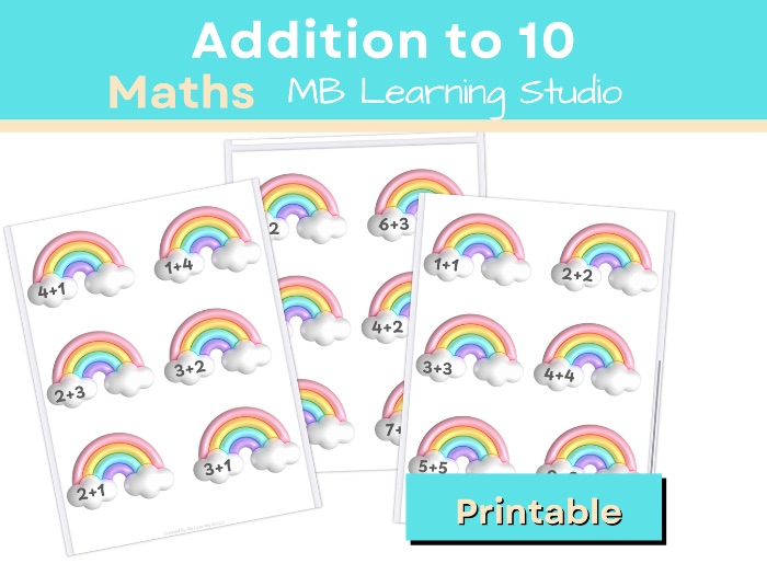 Rainbow Addition to 10 | St Patricks Day Maths Activity for EYFS, KS1, Pre-K and Kindergarten