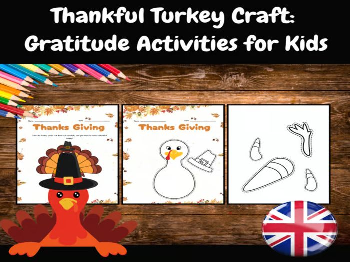 Thankful Turkey Craft: Gratitude Activities for Kids /Version in English