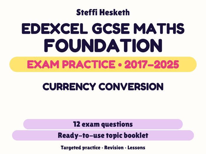 Edexcel GCSE Maths Foundation: Currency conversion Exam Questions | 2017-2025