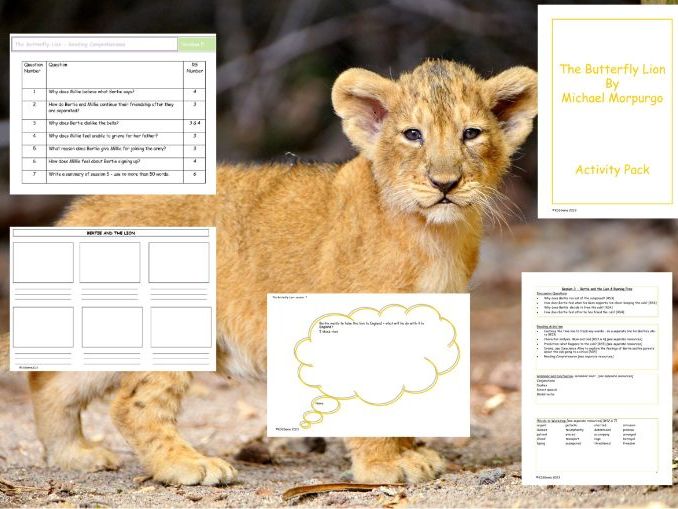 The Butterfly Lion Activity Pack and Resources
