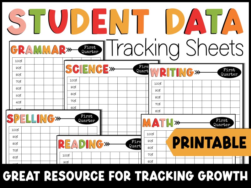Student Data Tracking Sheets Teacher & Student Data Binder - PRINTABLE -