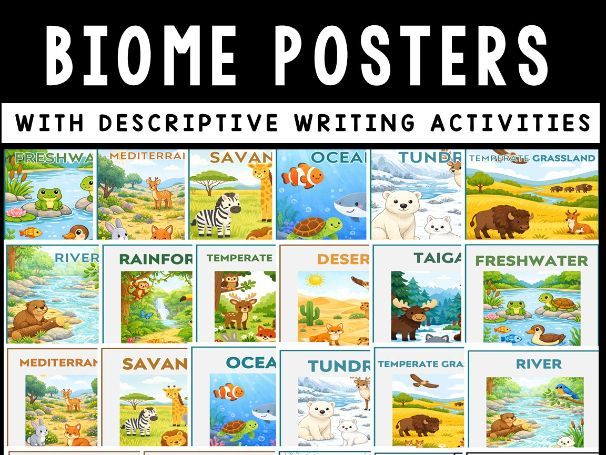 Biome Posters | Climate, Plants and Animals Writing Activities