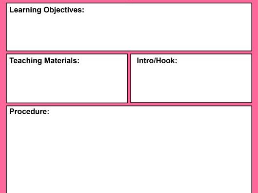 Daily Lesson Plan Template Editable