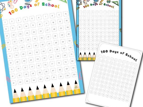 100 Days of School Chart | 3-Page Printable | Back to School Frame